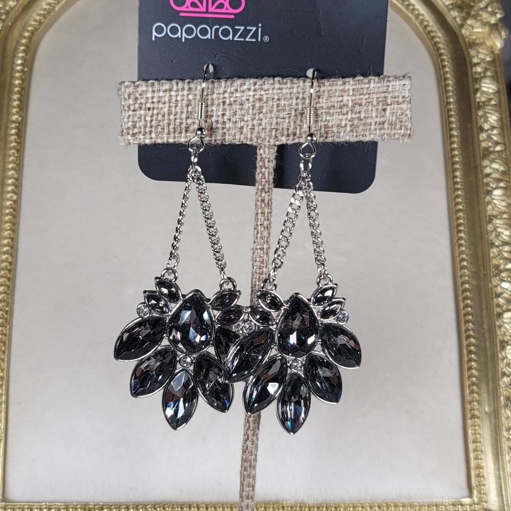 Paparazzi Silver Rhinestone Earrings